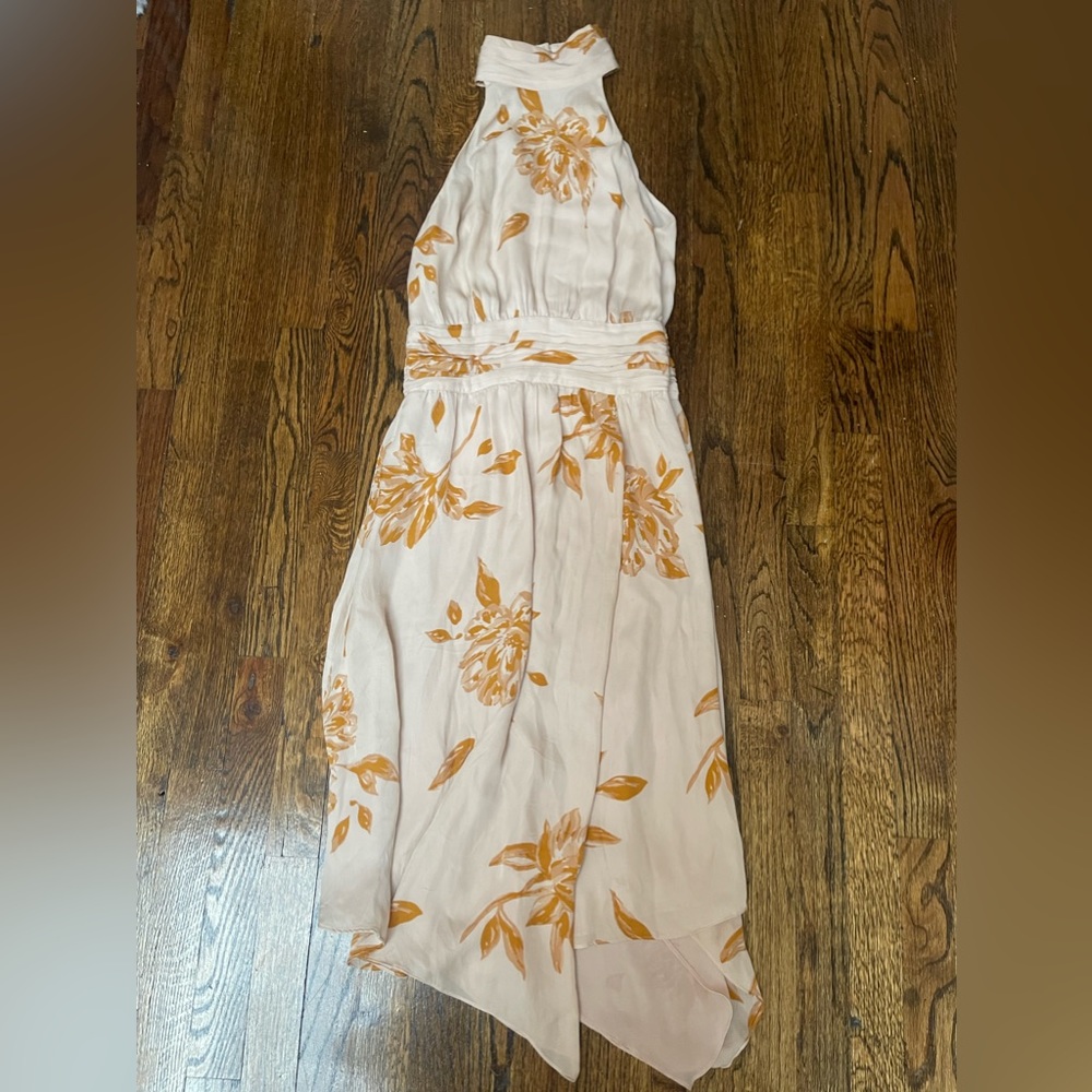 Joie pink and floral high neck dress